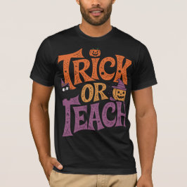Camiseta Truco o Enseña Profesor Groovy Halloween Retro
