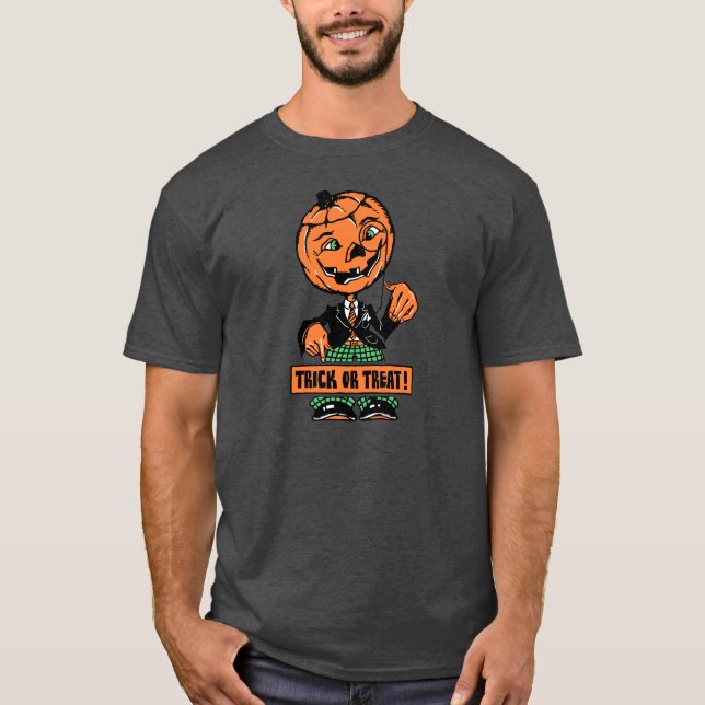 Camiseta truco o invitación Jack O'Lantern de Halloween de (Anverso)