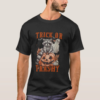 Camiseta Truco O Trashly Gracioso Raccoon Jack O Lantern Fa