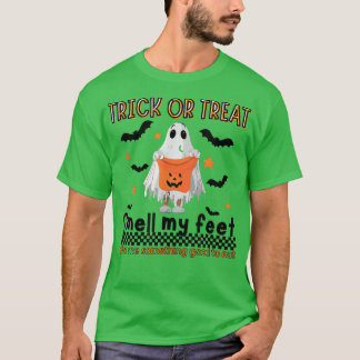 Camiseta Truco o trata oler mi pie calabaza fantasma tibia 
