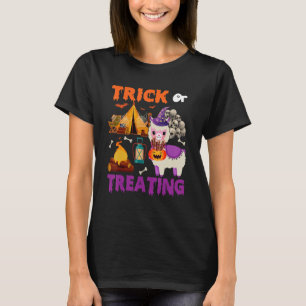 Camiseta Truco O Tratamiento De Halloween Llama Camping Sca