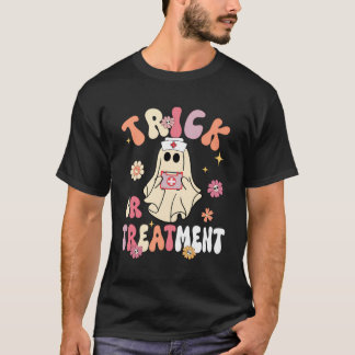 Camiseta Truco O Tratamiento Enfermera Icu Enfermería Hallo