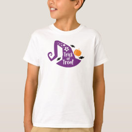 Camiseta Truco O Tratamiento, Gorra De Brujas, Murciélagos,