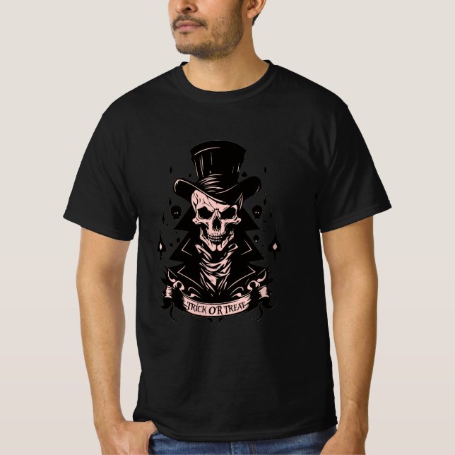 Camiseta truco o tratamiento | Halloween | horror | calaver (Anverso)