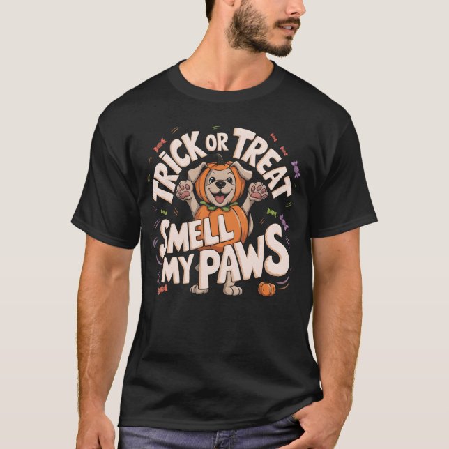 Camiseta Truco O Tratamiento, Olores De Mis Paws Halloween  (Anverso)