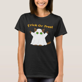 Camiseta Truco o tratamiento para gatos fantasma