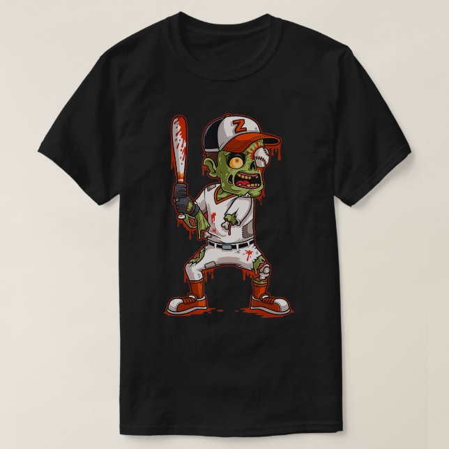 Camiseta Truco o tratamiento para zombis de Béisbol de Hall (Diseño del anverso)