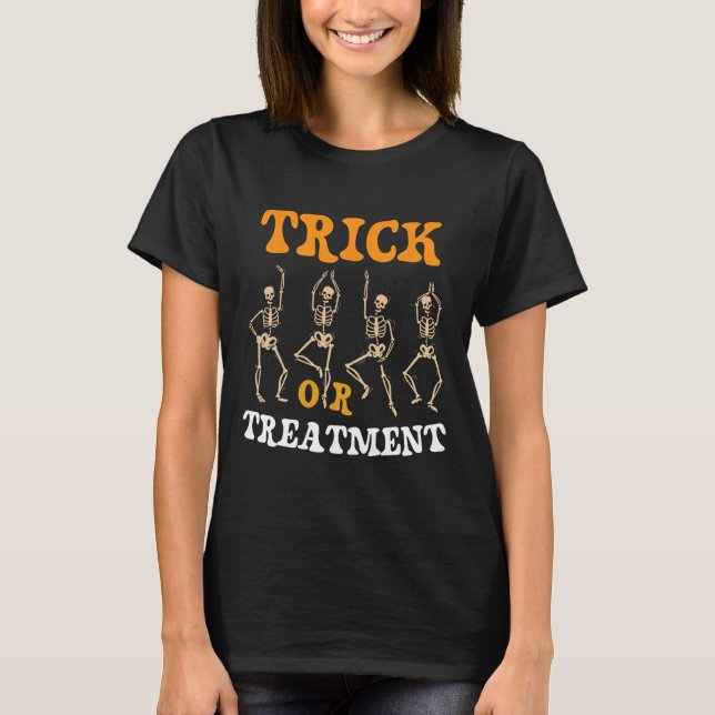 Camiseta Truco O Tratamiento Terapia Física Skeleton Pt Ha (Anverso)