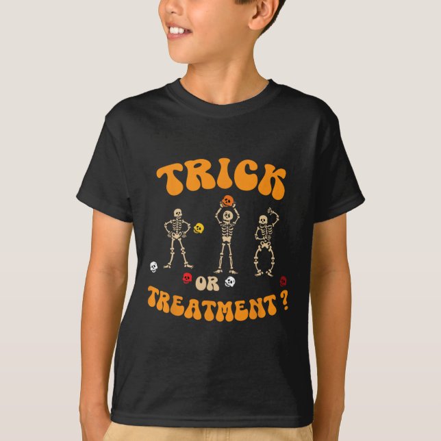 Camiseta Truco O Tratamiento Terapia Física Skeleton Pt Ha (Anverso)
