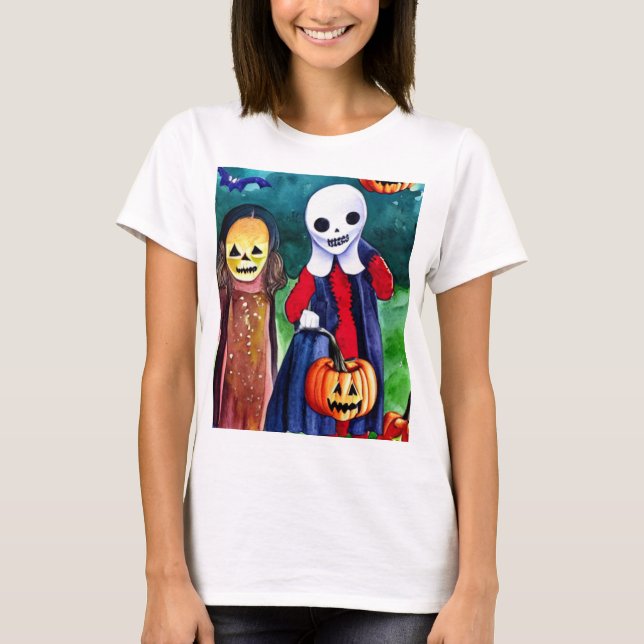 Camiseta Truco o tratamientos de Halloween (Anverso)