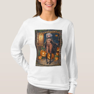 Camiseta Truco o Tratante, Valiente Niña de Disfraz de Hall