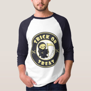 Camiseta Truco o tratar el carácter de pañal gris de Hallow