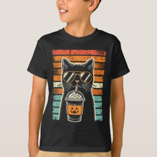 Camiseta Truco O Trate Gato Negro Hipster Gracioso Hallowee