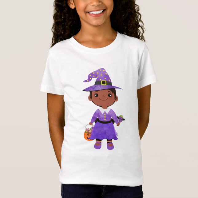 Camiseta Truco o trato a la pequeña bruja (Anverso)