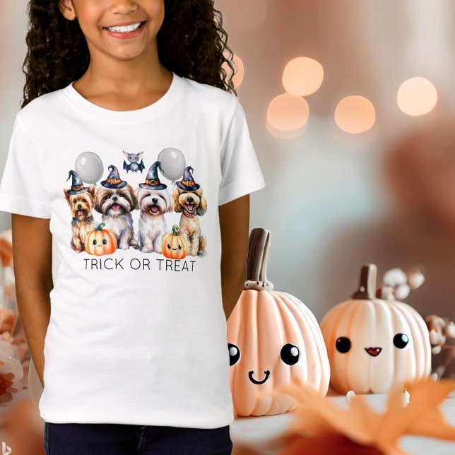 Camiseta Truco o trato a perros de Halloween (Subido por el creador)