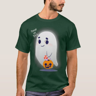 Camiseta Truco o trato al fantasma de Halloween lindo