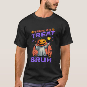 Camiseta Truco O Trato Bruh Ghost Pumpkin Funny Halloween