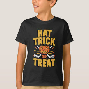 Camiseta Truco o Trato Calabaza Halloween Hockey sobre Hiel