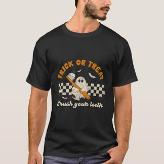 Camiseta Truco o trato cepilla tus dientes dentista Hallowe