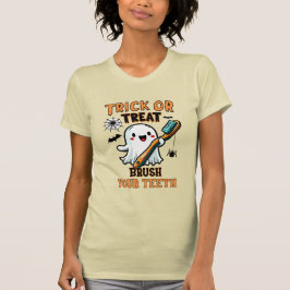Camiseta Truco o trato cepillarse los dientes Curar Hallowe