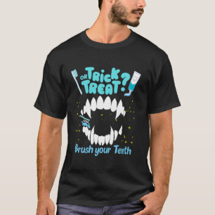 Camiseta Truco o trato cepillarse los dientes Divertido sal