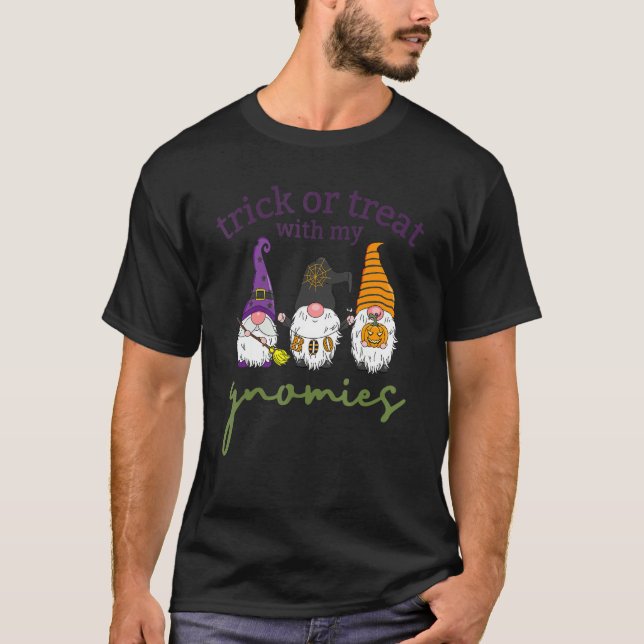 Camiseta Truco O Trato Con Mi Profesor De Gnomies Halloween (Anverso)