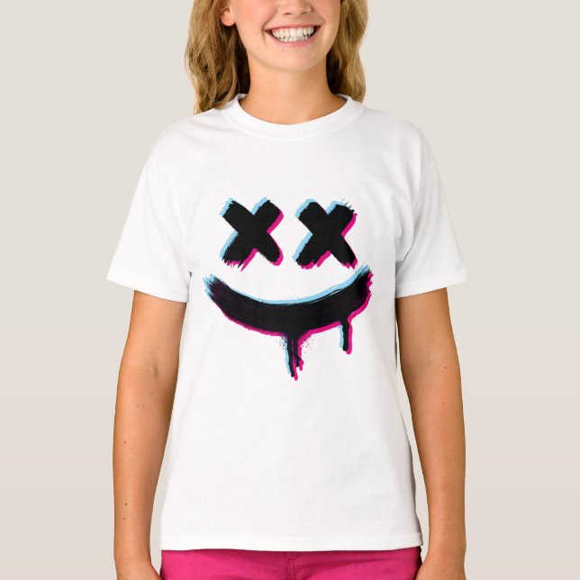 Camiseta Truco o trato de cara sonriente de Halloween (Anverso)