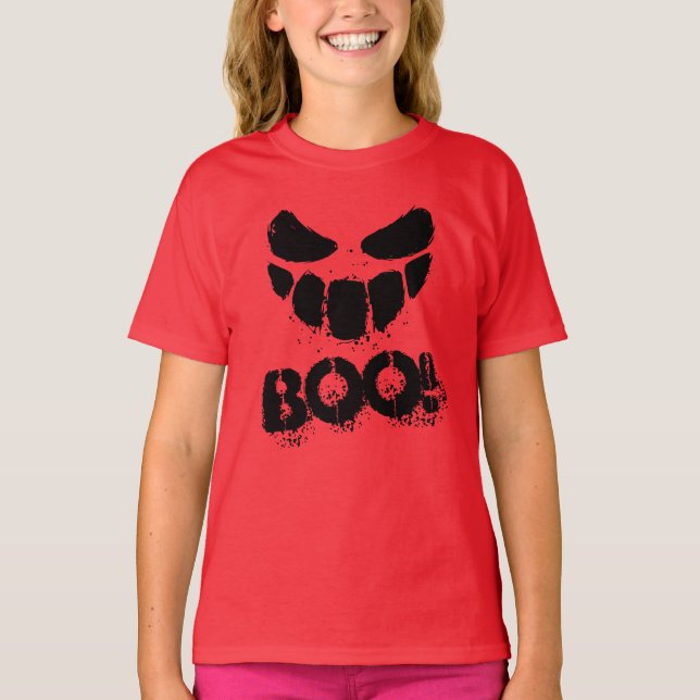 Camiseta Truco o trato de Halloween espeluznante cara diver (Anverso)