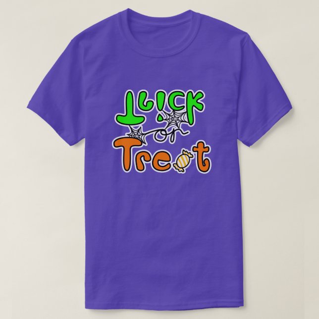 Camiseta Truco o trato de la fiesta de Halloween (Diseño del anverso)