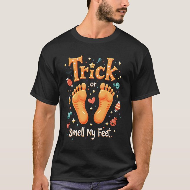 Camiseta Truco o trato de pies malolientes (Anverso)
