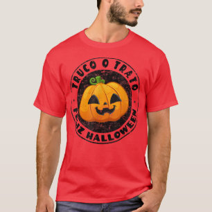 Camiseta Truco O Trato Feliz Halloween Jack O Lantern Grap