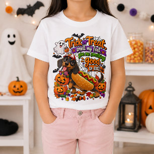 Camiseta Truco o trato Funny Dachshund Hot Dog Halloween