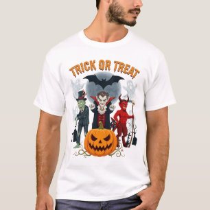 Camiseta Truco o trato Halloween vampiro zombie diablo cala