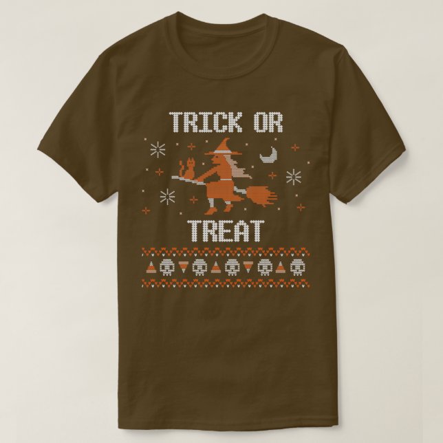 Camiseta Truco o trato nuevo trending topic naranja lindo y (Diseño del anverso)