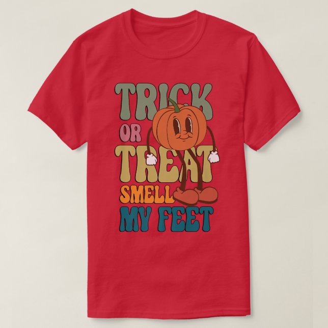 Camiseta Truco o trato oler a mis pies niños divertidos de  (Diseño del anverso)
