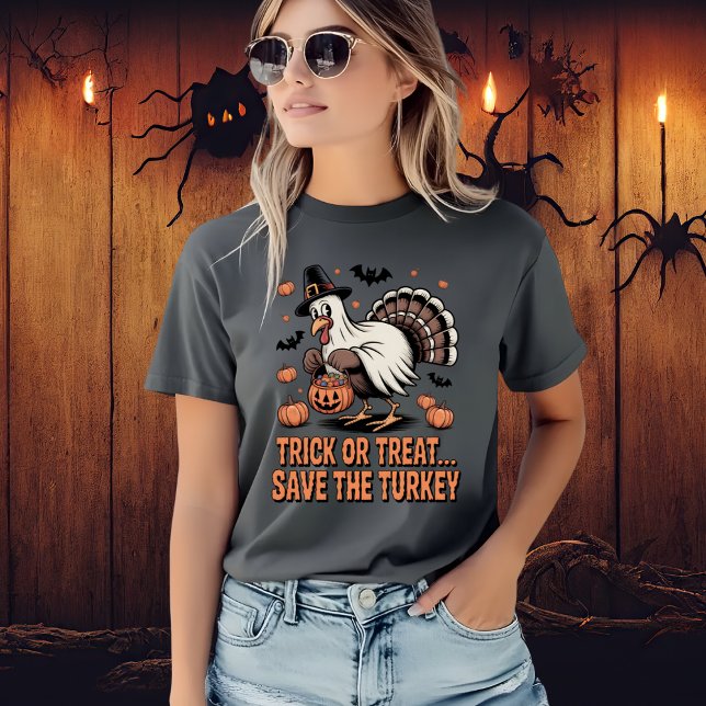 Camiseta Truco o trato para salvar la divertida Halloween t (Subido por el creador)