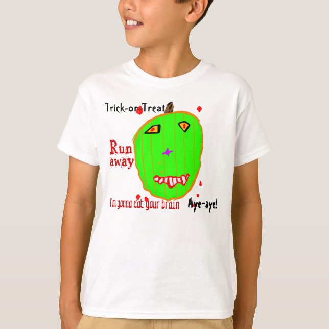 Camiseta Truco o truco de calabaza zombis (Anverso)
