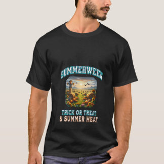 Camiseta Truco o truco veraniego de Halloween para mujeres