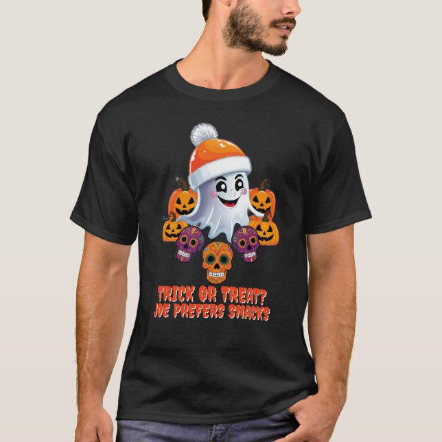 Camiseta Truco personalizado o trato a Boo Funny Halloween (Anverso)