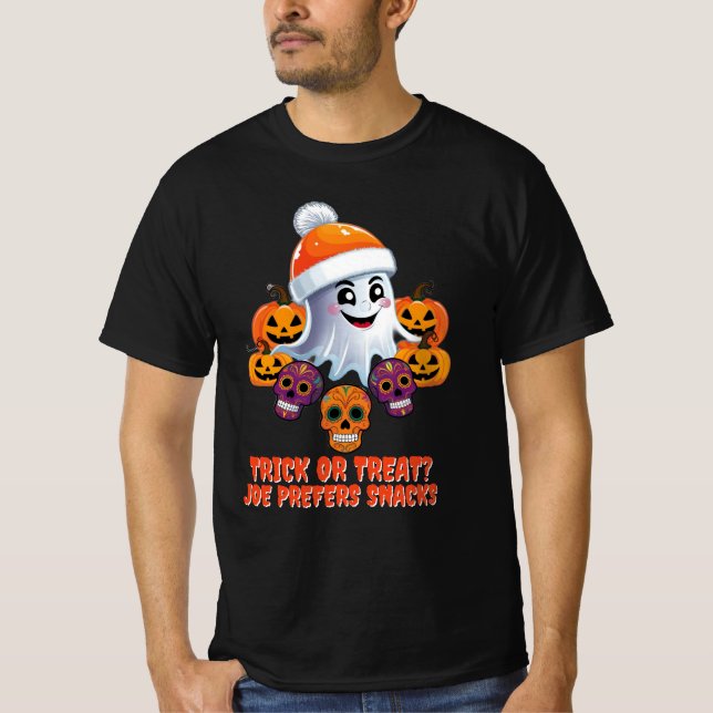 Camiseta Truco personalizado o trato a Boo Funny Halloween (Anverso)