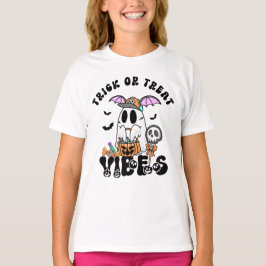Camiseta Truco retro o trata a los vibes fantasma y niños c