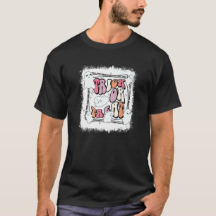 Camiseta Truco Retro O Tratamiento Floral Fantasma Hallowee