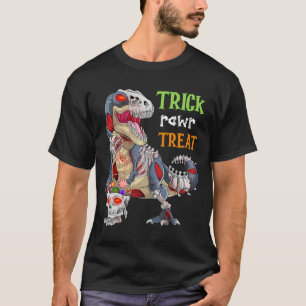 Camiseta Truco Rugido Trata Dinosaurio Zombie Halloween