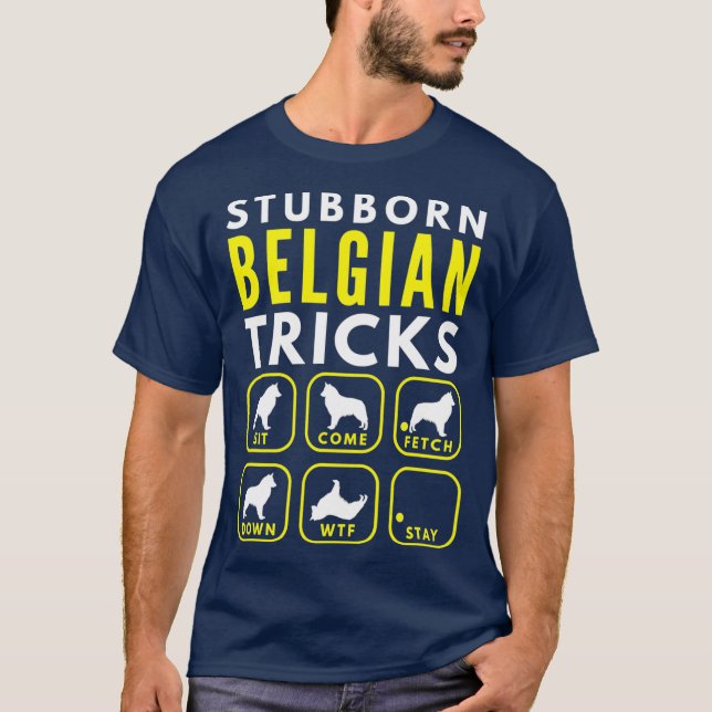 Camiseta Trucos belgas testarudos - Entrenamiento de perros (Anverso)