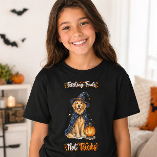 Camiseta Trucos de brujo de adorable Golden Retriever de Ha