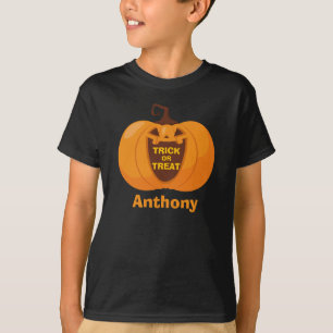 Camiseta Trucos de Halloween o calabaza graciosa Naranja