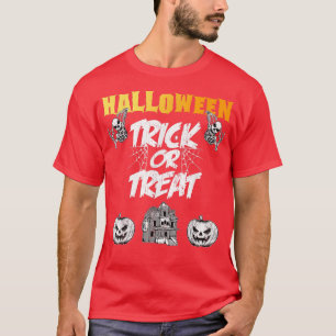 Camiseta Trucos de Halloween o calabazas de trenzas y piel