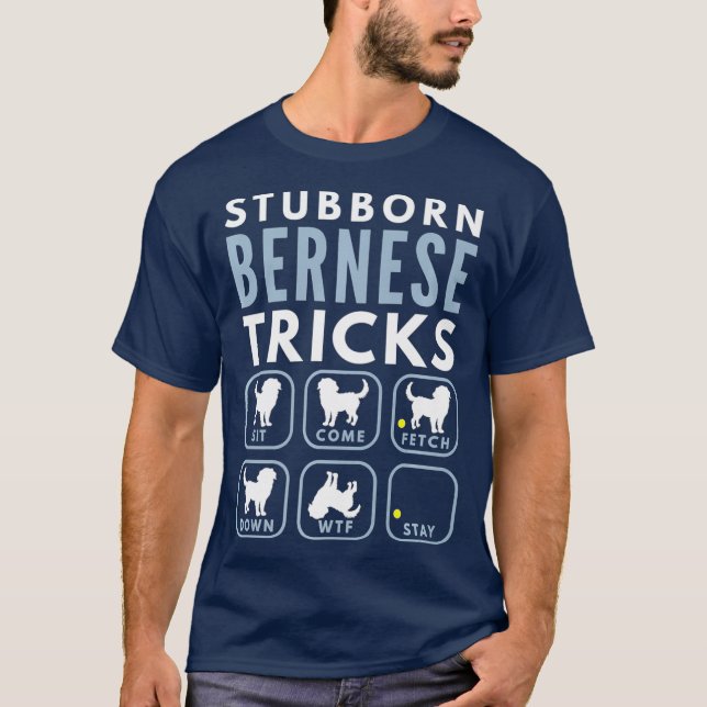 Camiseta Trucos de perros de montaña de Bernese de renombre (Anverso)