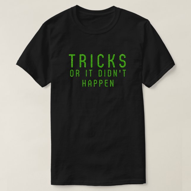Camiseta Trucos o no sucedió en Halloween Purpurina (Diseño del anverso)