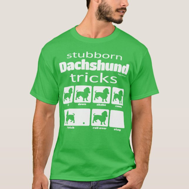 Camiseta Trucos testarudos de Dachshund (Anverso)